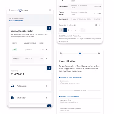 Screenshot von Private Banking App